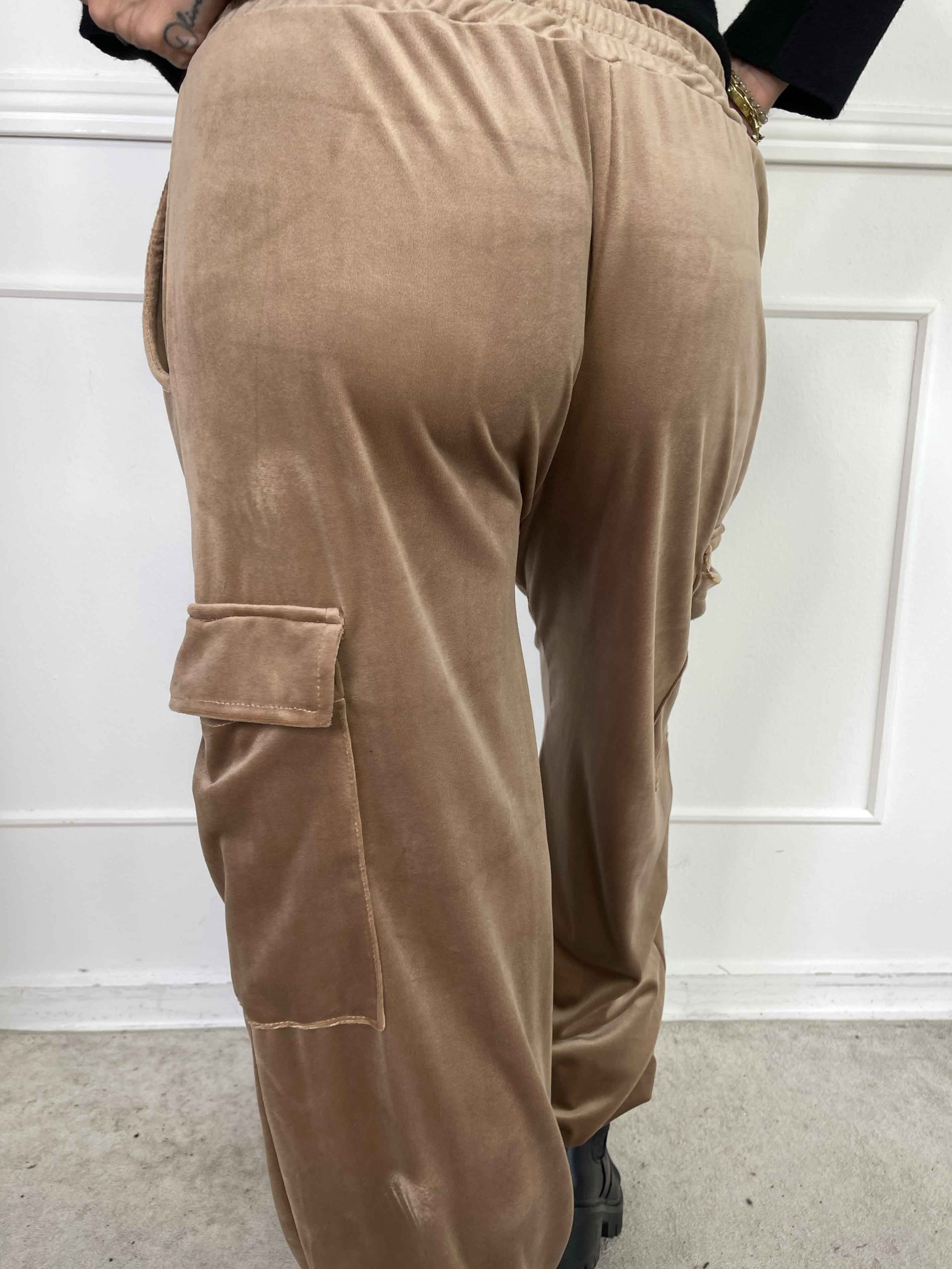 Pippa - Bløde cargobukser i velour